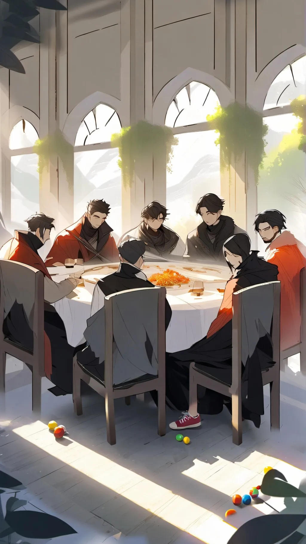 ai character: Family gathering  background