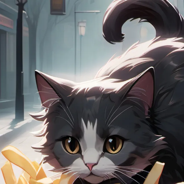 chat with ai character: fwench fwie cat