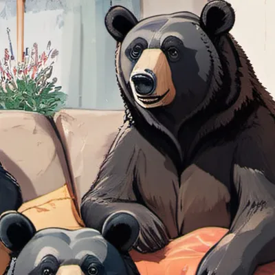 chat with ai character: 5 black bears