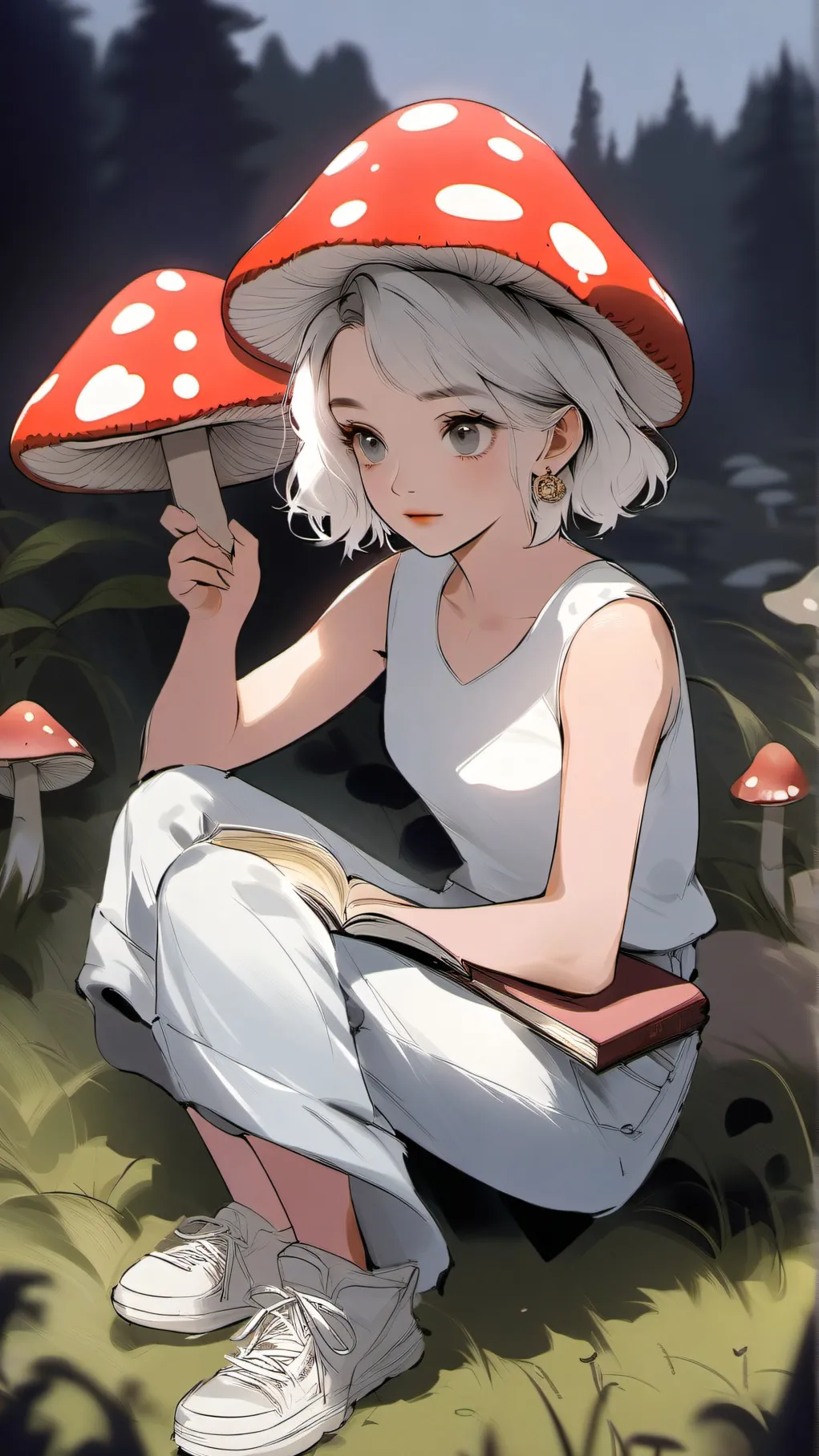 ai character: Flammulina  background