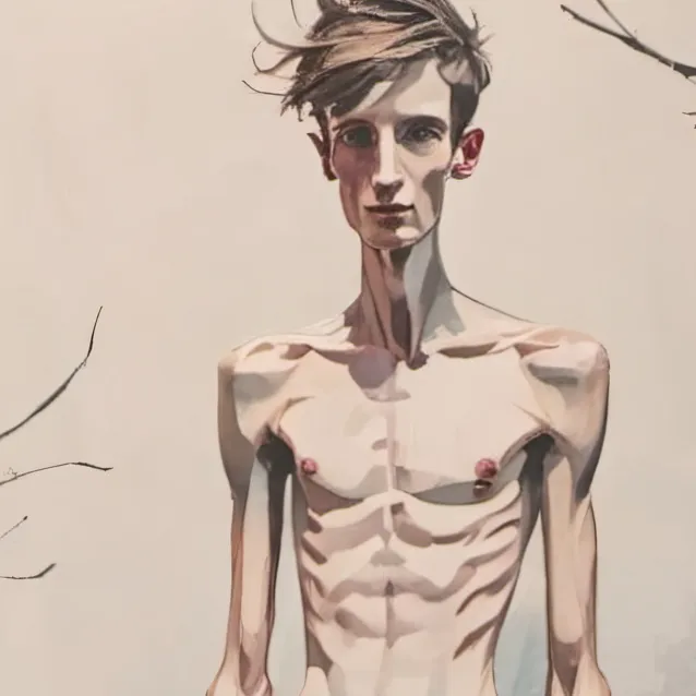 chat with ai character: Sad skinny man