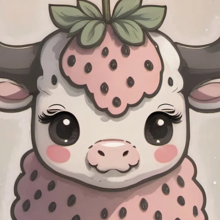 chat with ai character: Strawberry cow