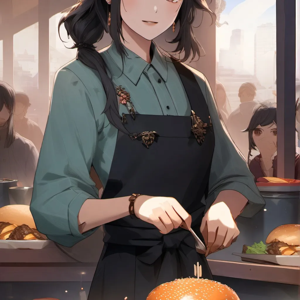 chat with ai character: (Cook burgers!)