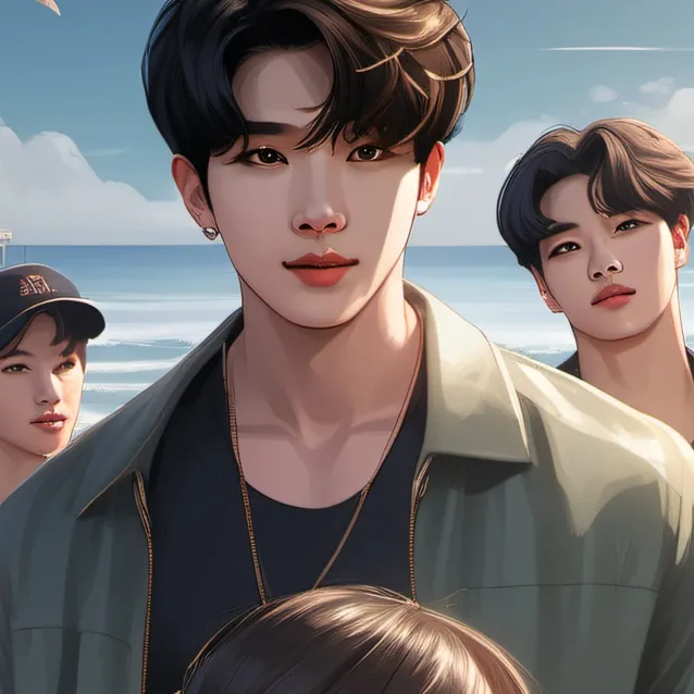 chat with ai character: beachday with bts💗