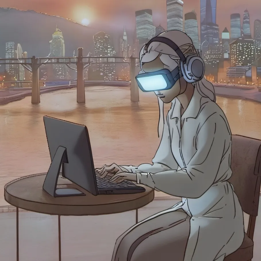 chat with ai character: computer woman