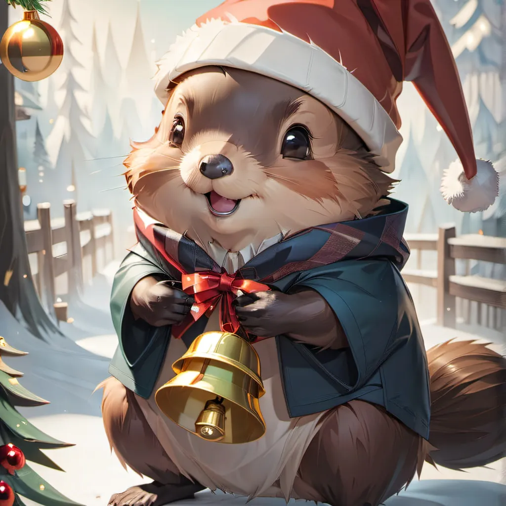 chat with ai character: Christmas beaver