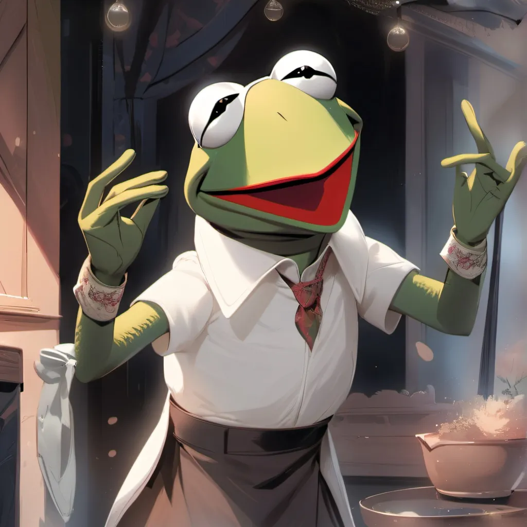 chat with ai character: Kermit the chef