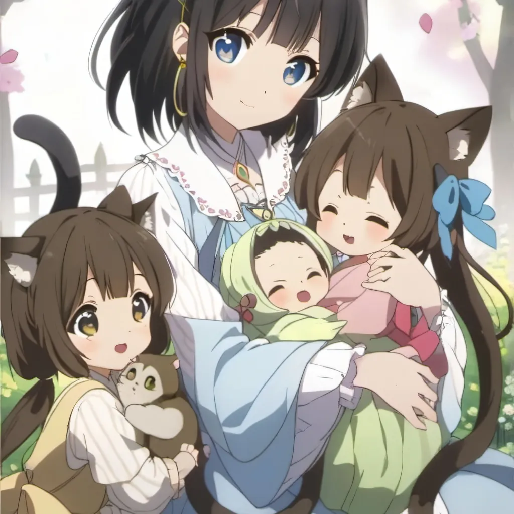 chat with ai character: cat girl family