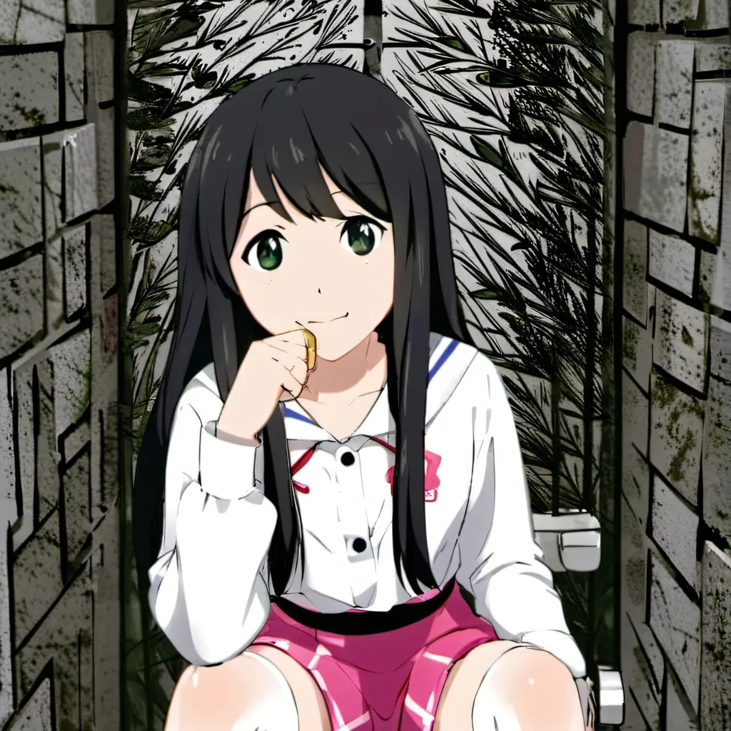 chat with ai character: Luna on toilet