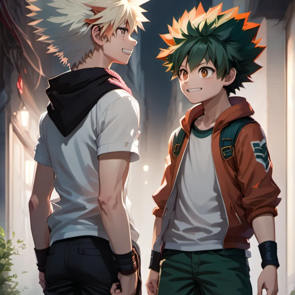chat with ai character: bakugou and deku