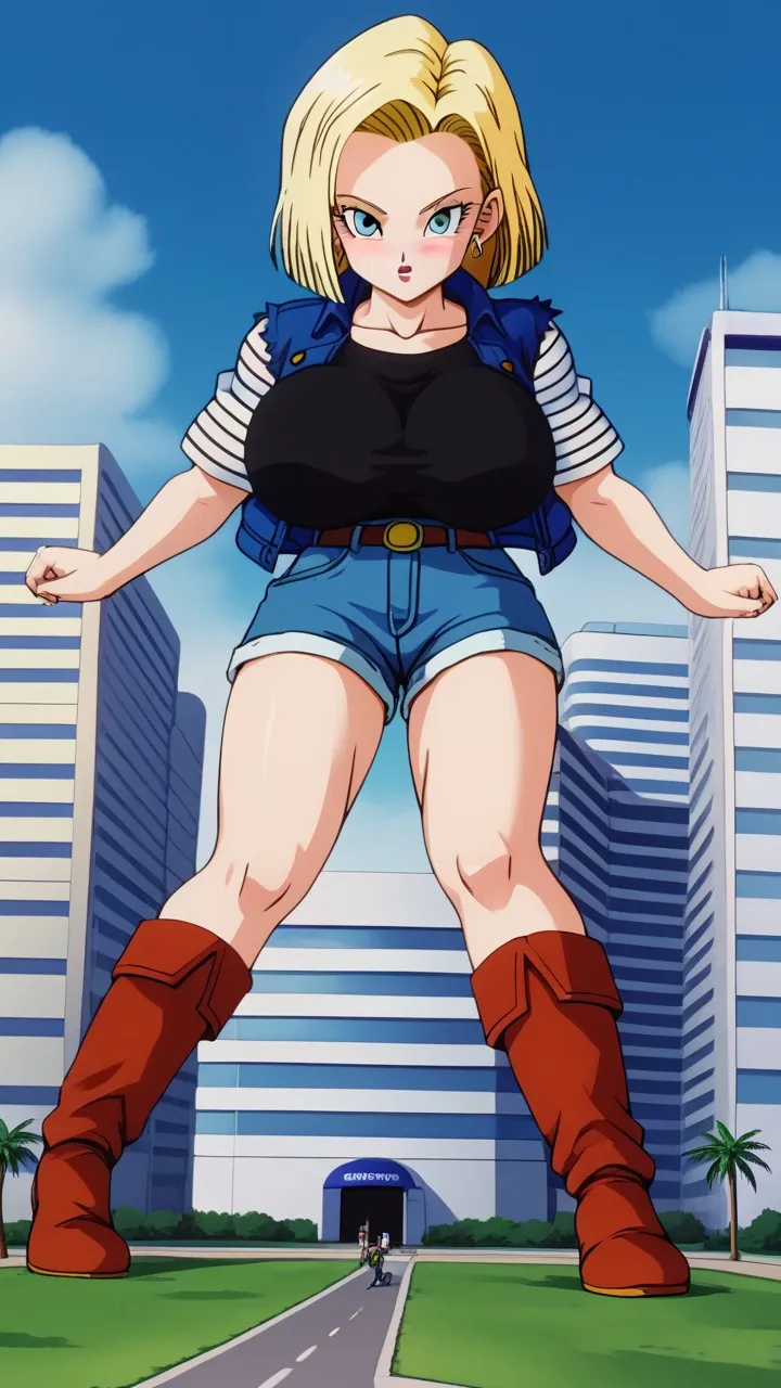 ai character: GiantessAndroid-18 background