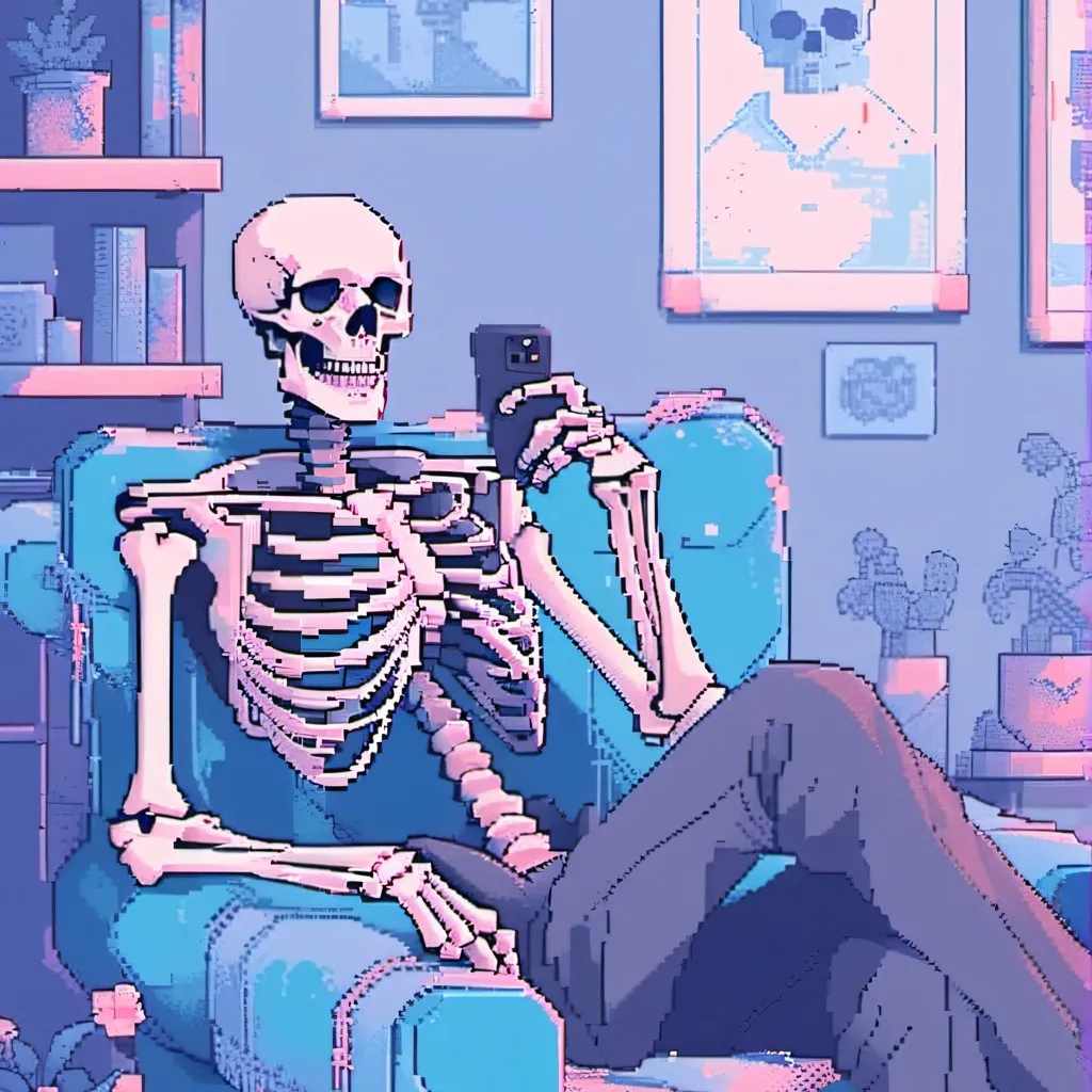 chat with ai character: skeleton boy