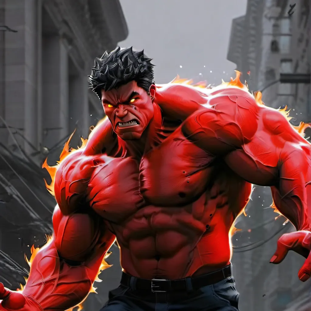 chat with ai character: MHA and Red Hulk
