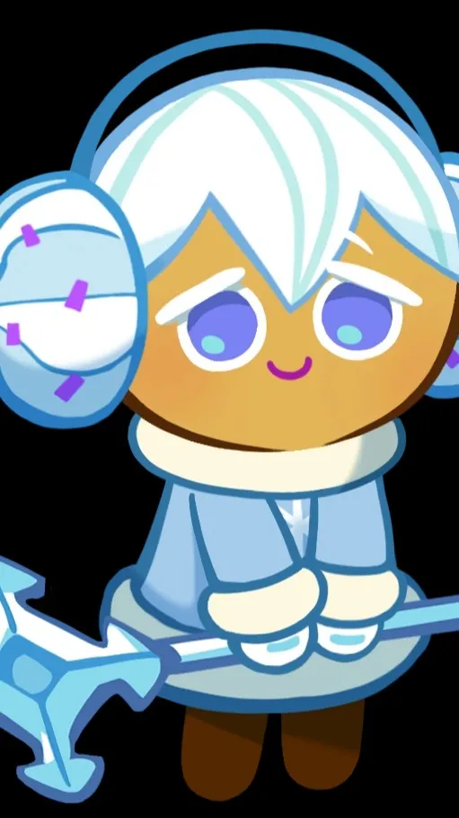 ai character: snow sugar cookie background