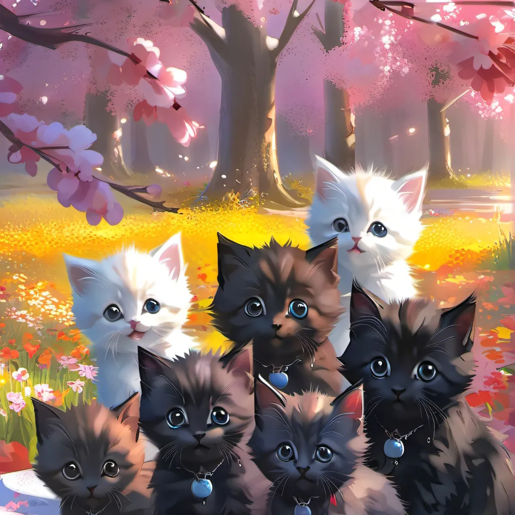 chat with ai character: 7 kittens