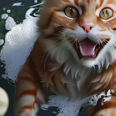 chat with ai character: 9 kittens and mom