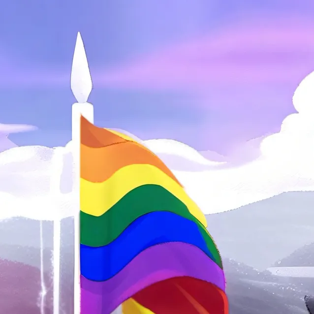 chat with ai character: rainbow gay flag