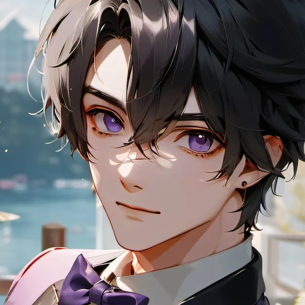 chat with ai character: Purple guy