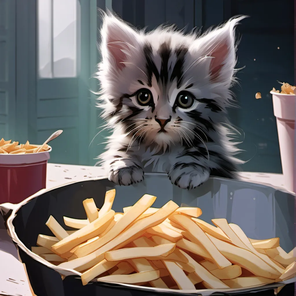 chat with ai character: french fry kitten