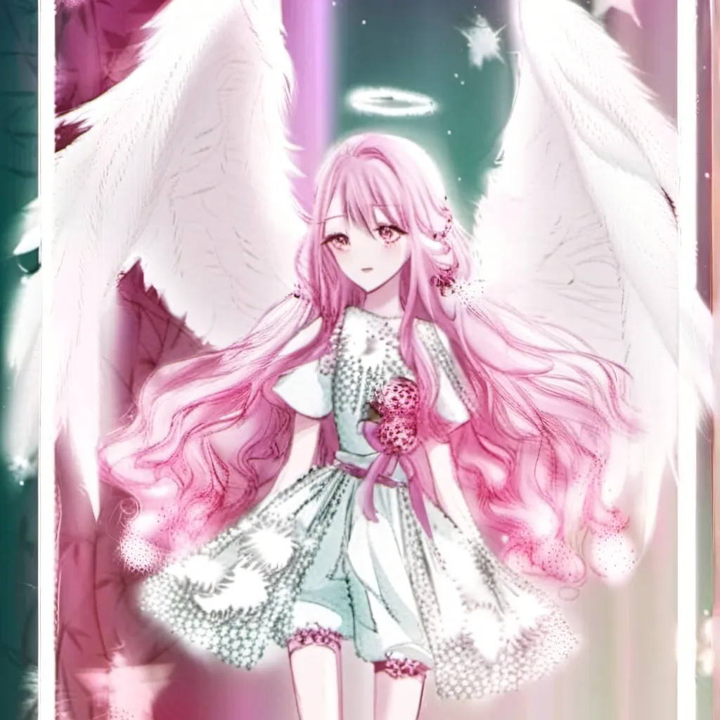 chat with ai character: anjo branco rosa