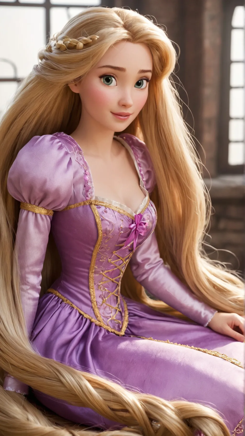 ai character: Princess Rapunzel background