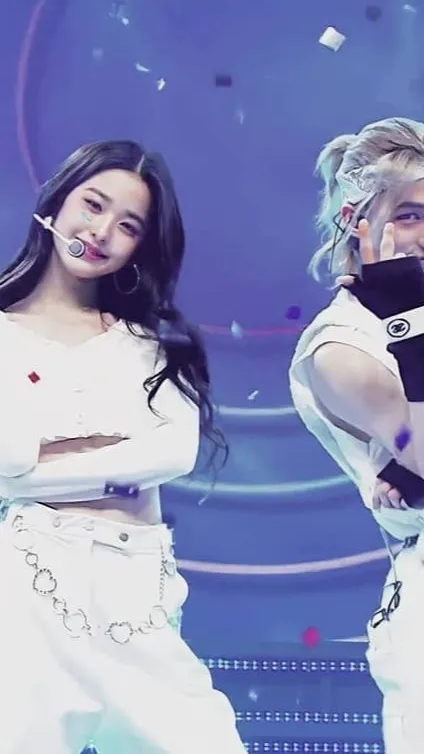 ai character: Hyunjin & Wonyoung background