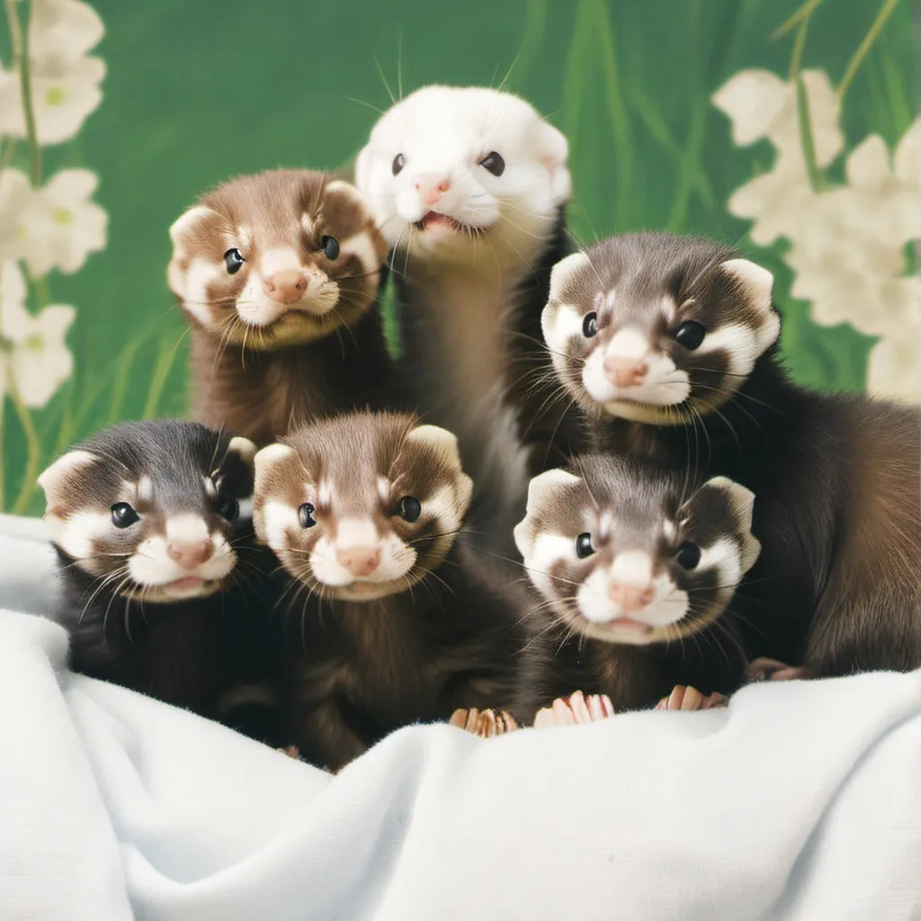chat with ai character: 6 Cute Ferrets 