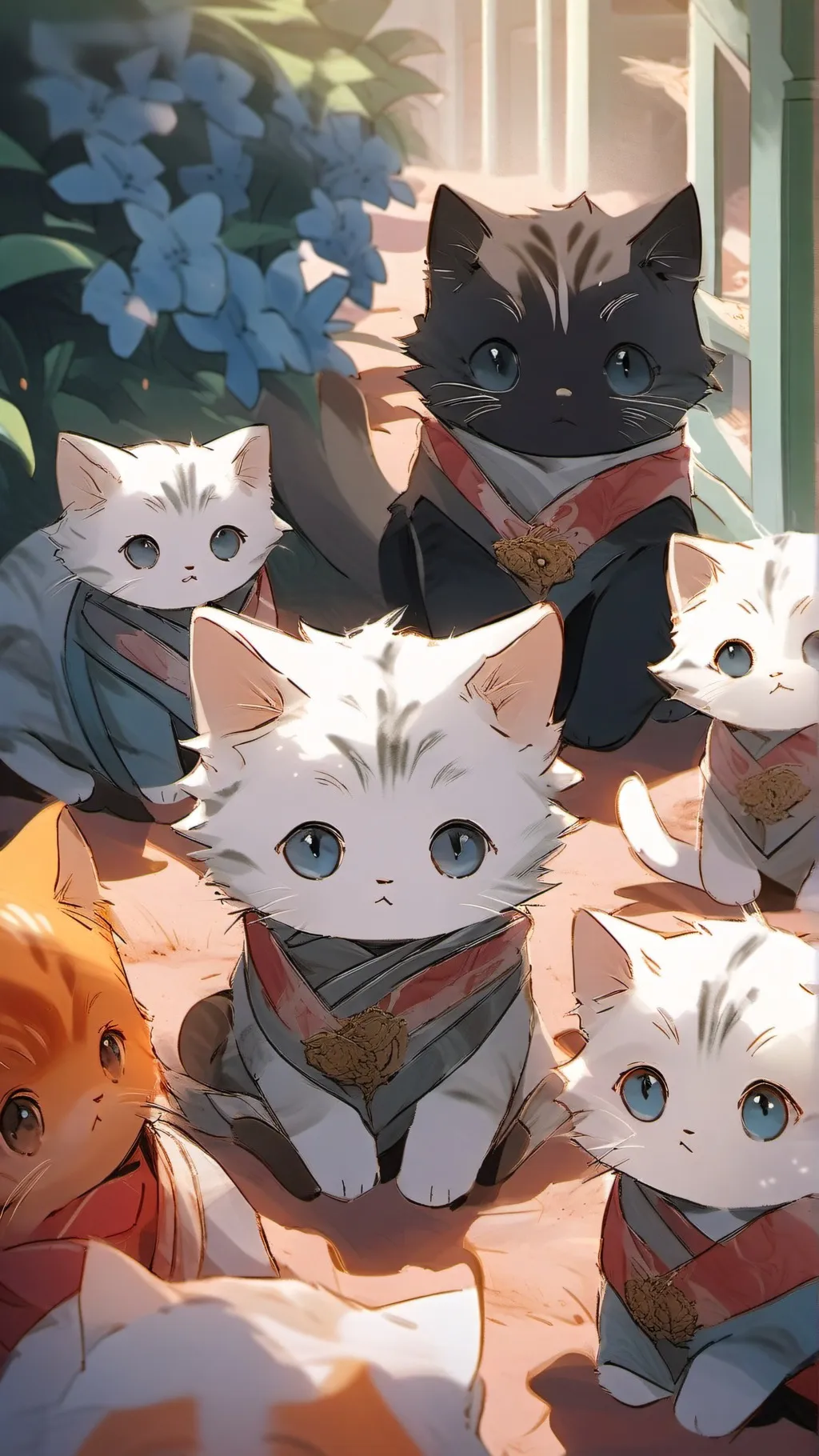 ai character:  Clingy cats background