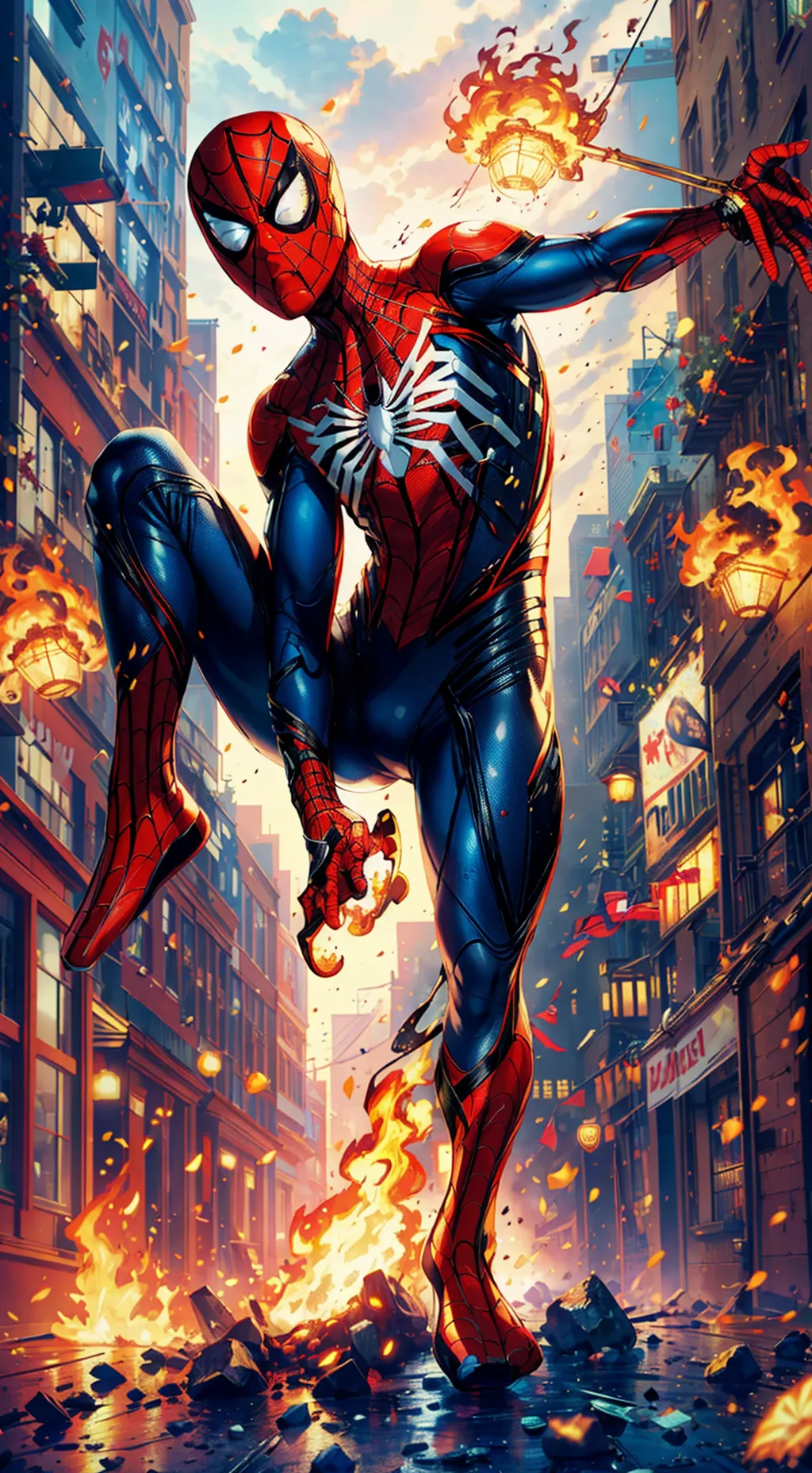 ai character: Spider-Man (with Iron Man) background