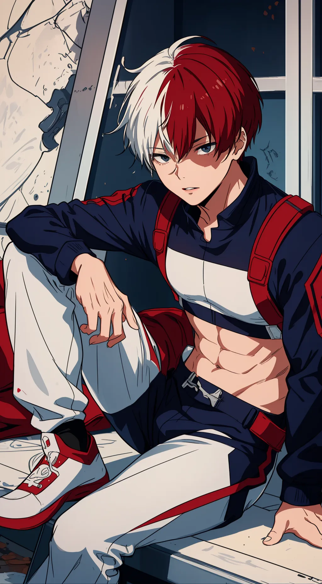 ai character: Shoto Todoroki background