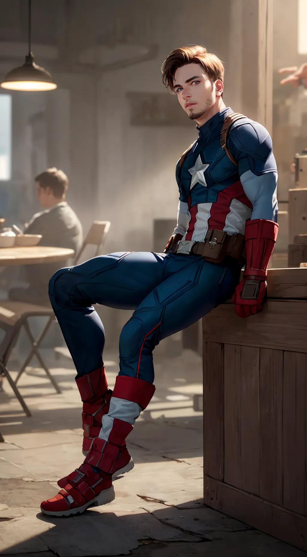 ai character: Captain America background