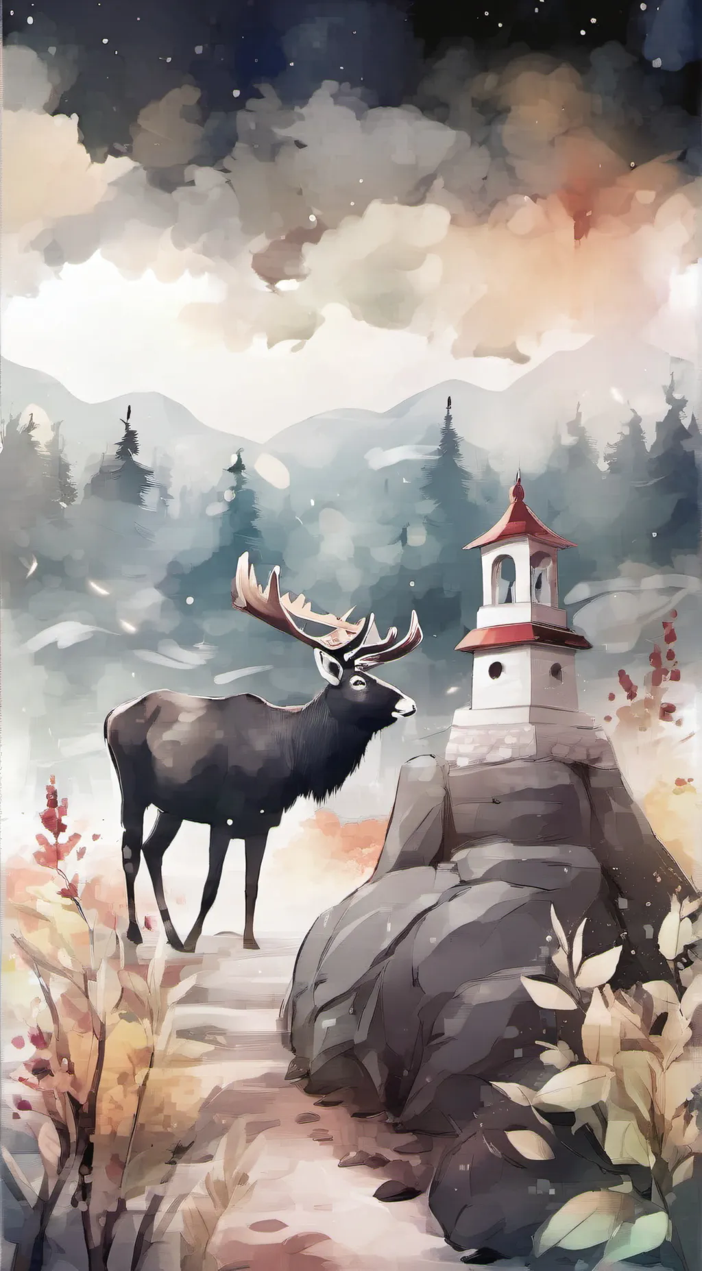 ai character: 🦌 deer background