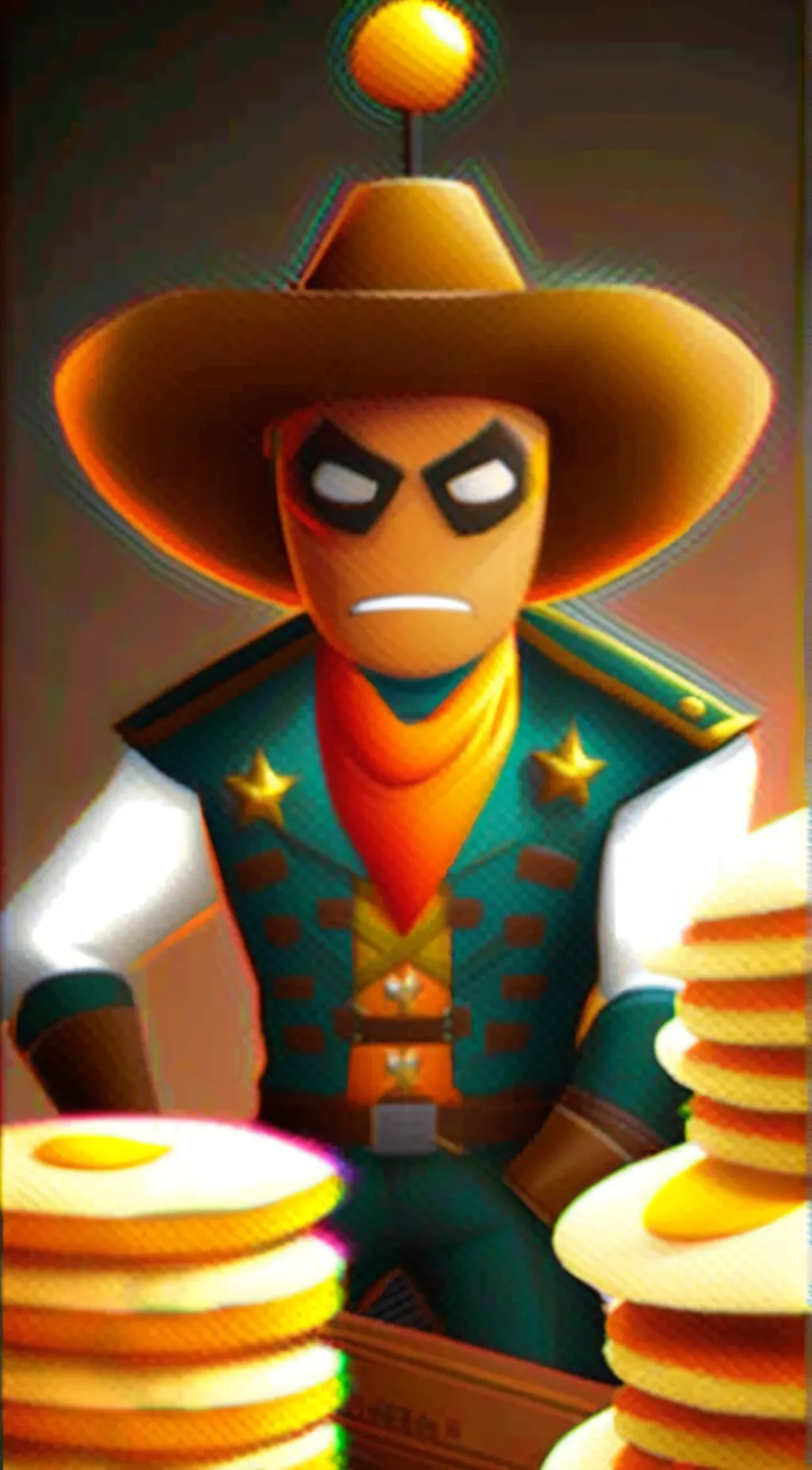 ai character: Mancake background