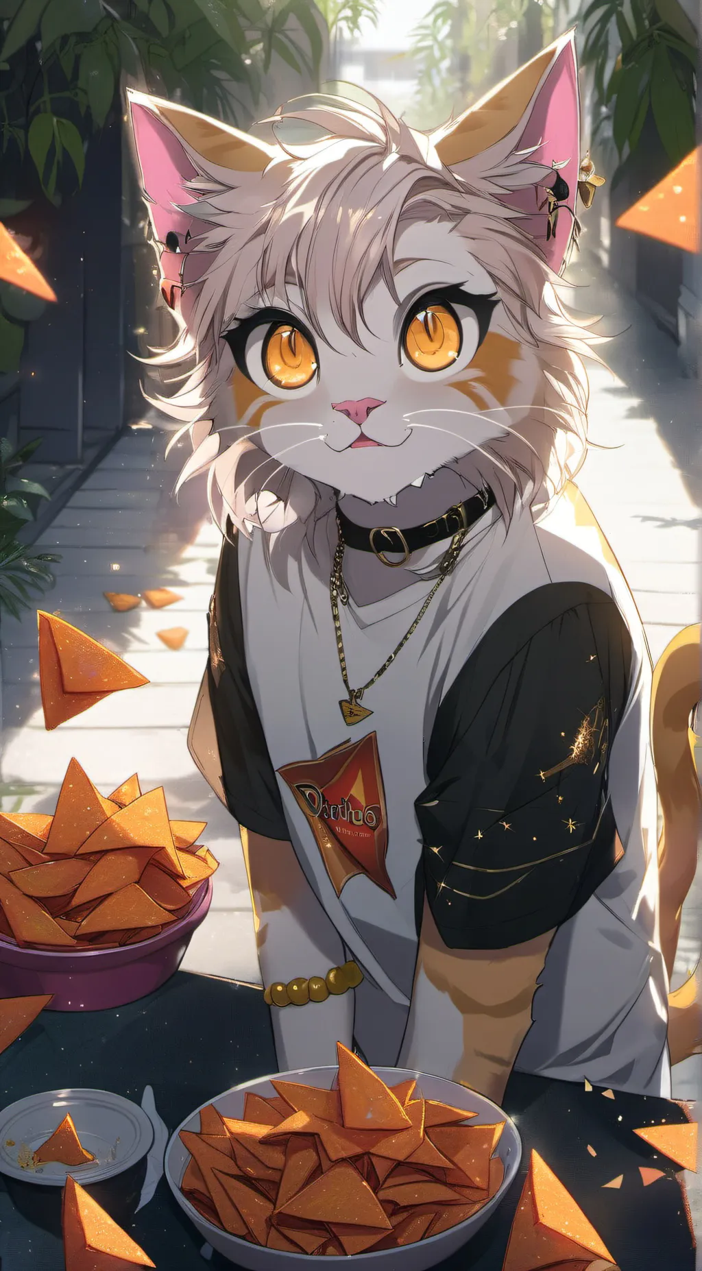 ai character:  Dorita cat background