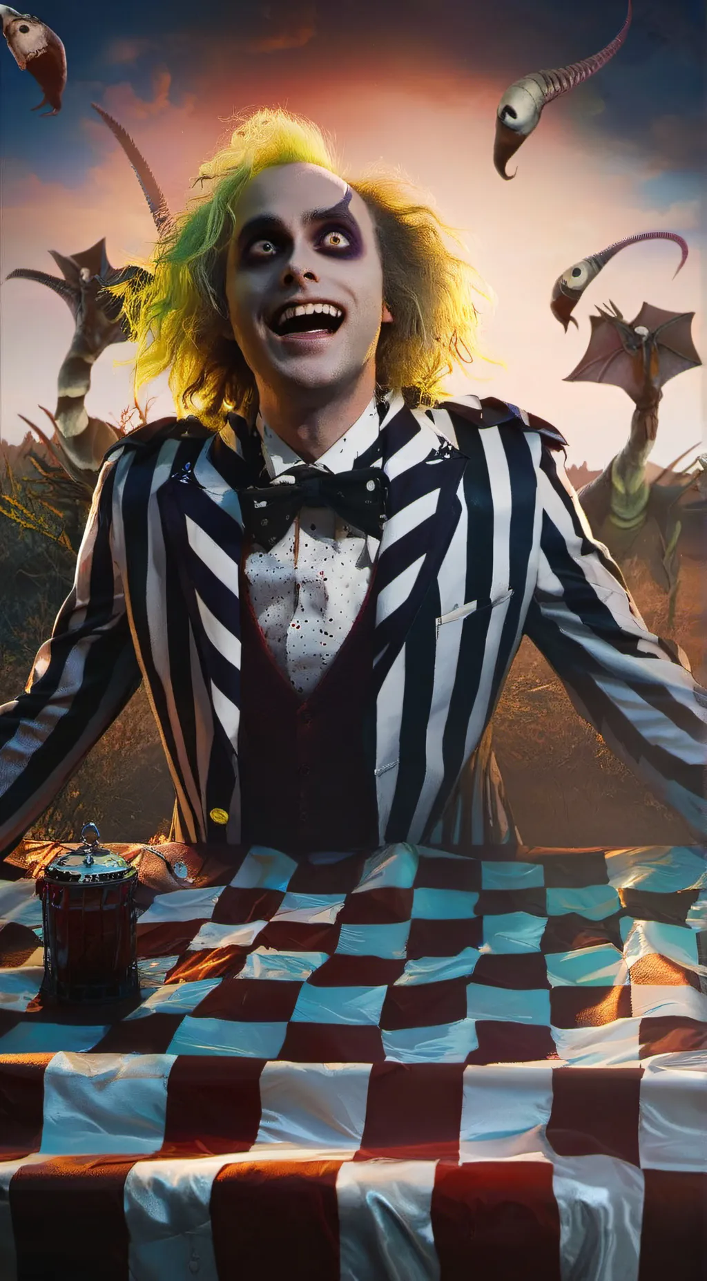 ai character: Beetlejuice background