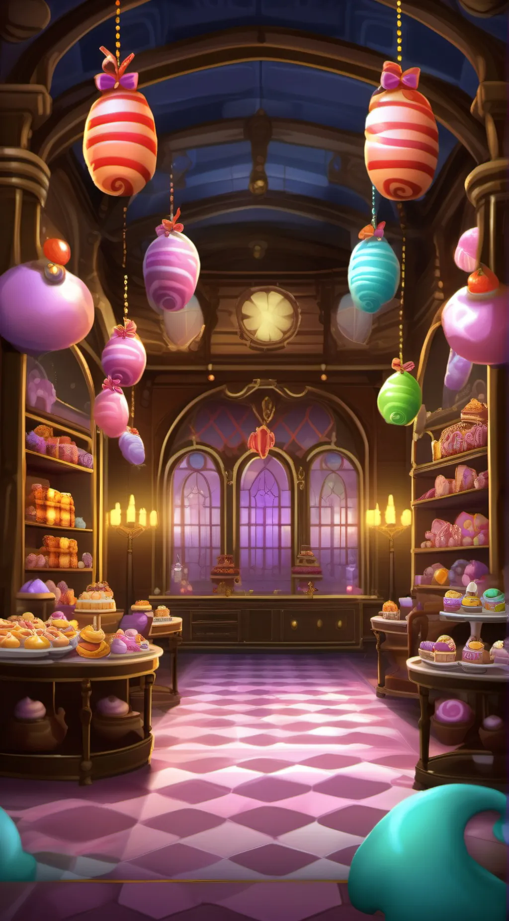 ai character: ginger bread House background