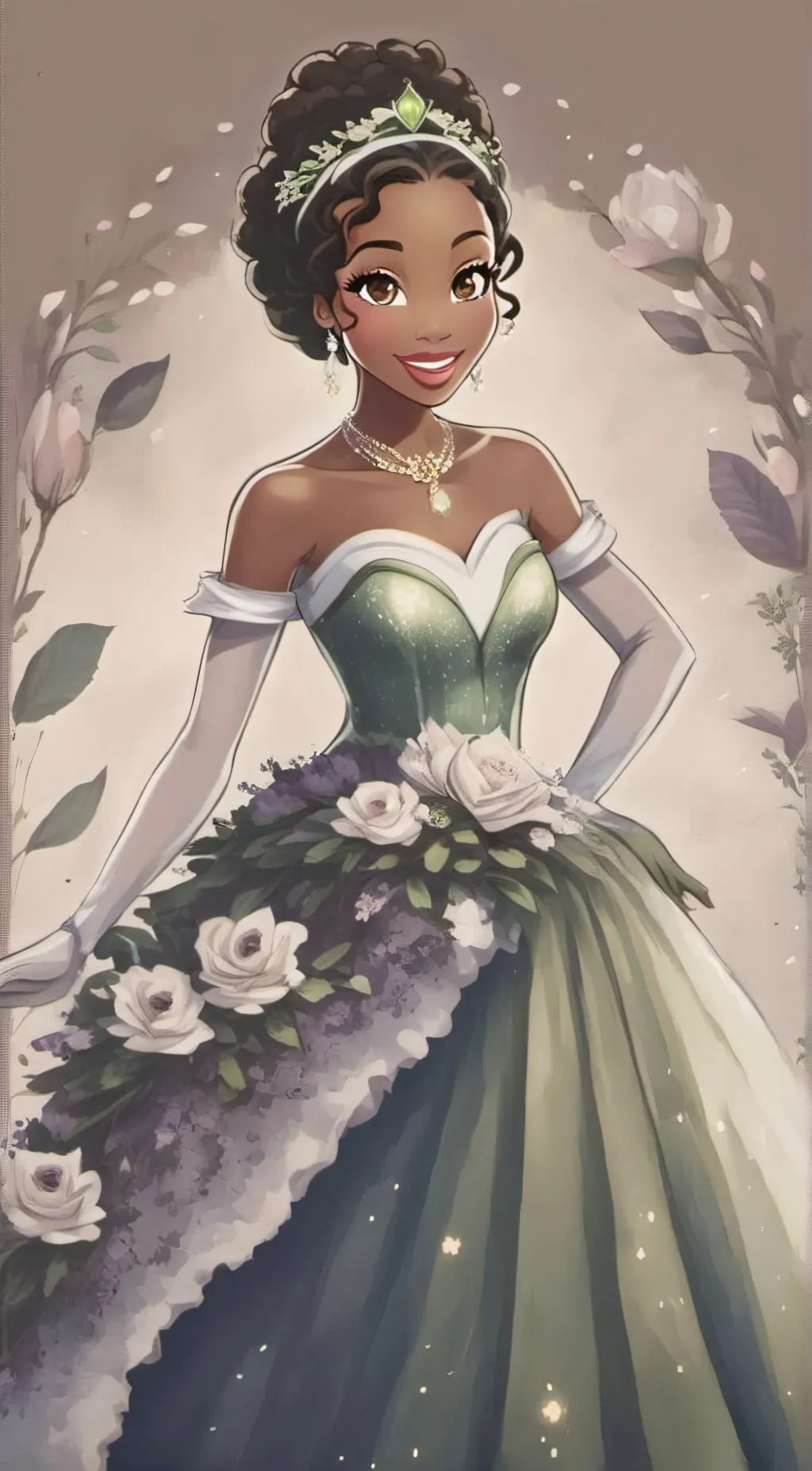 ai character: Princess Tiana  background