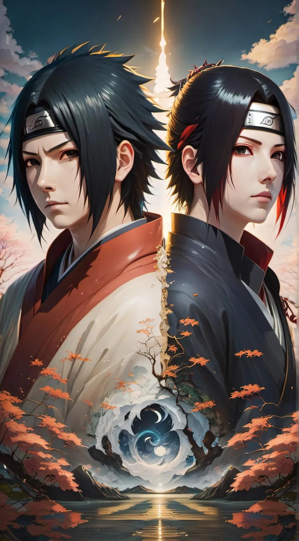 ai character: Sasuke and Itachi background