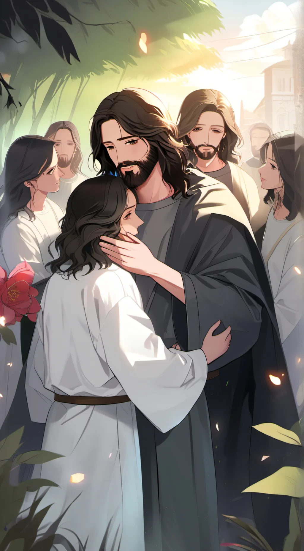 ai character: Jesus background