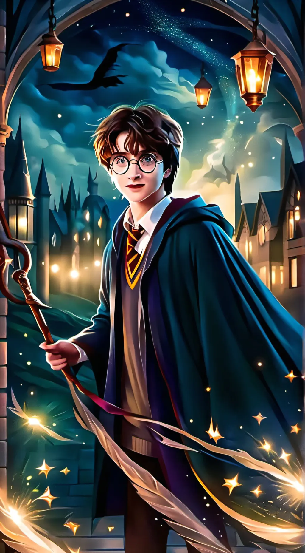 ai character: Harry Potter  background