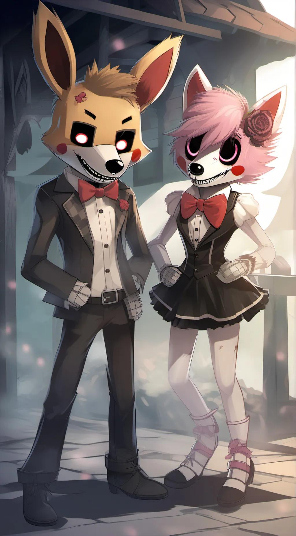 ai character: Foxy and mangle background