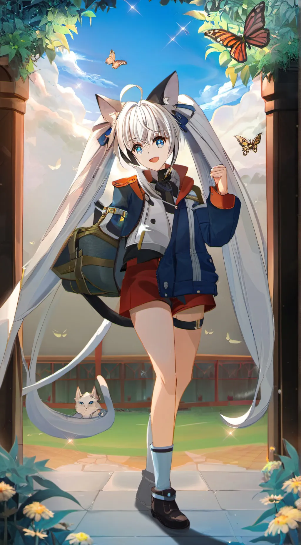 ai character: Violet Cheshire background