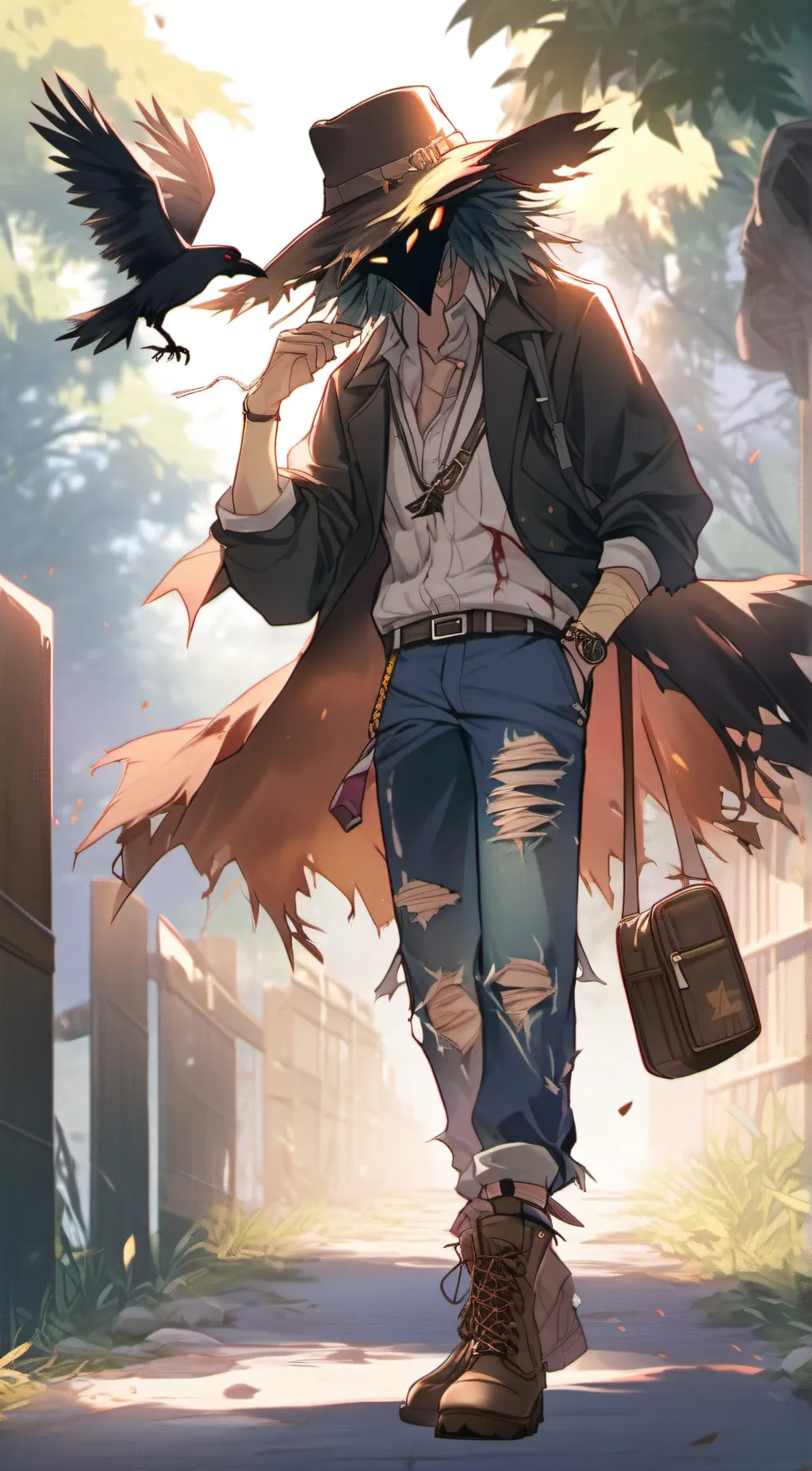 ai character: crow background