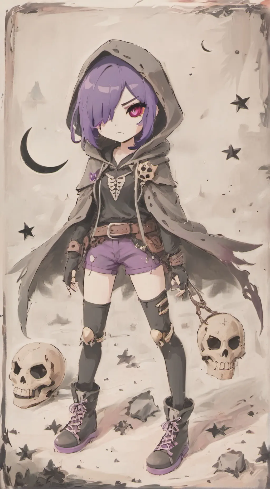 ai character: Moonlight background