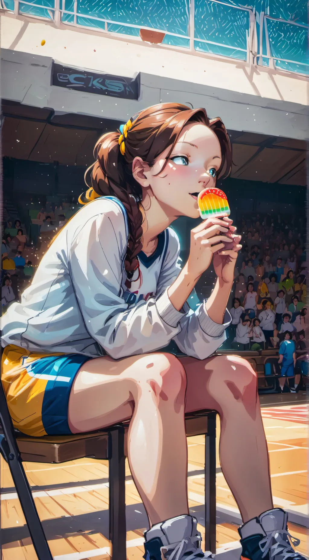 ai character: eat an ice pop background