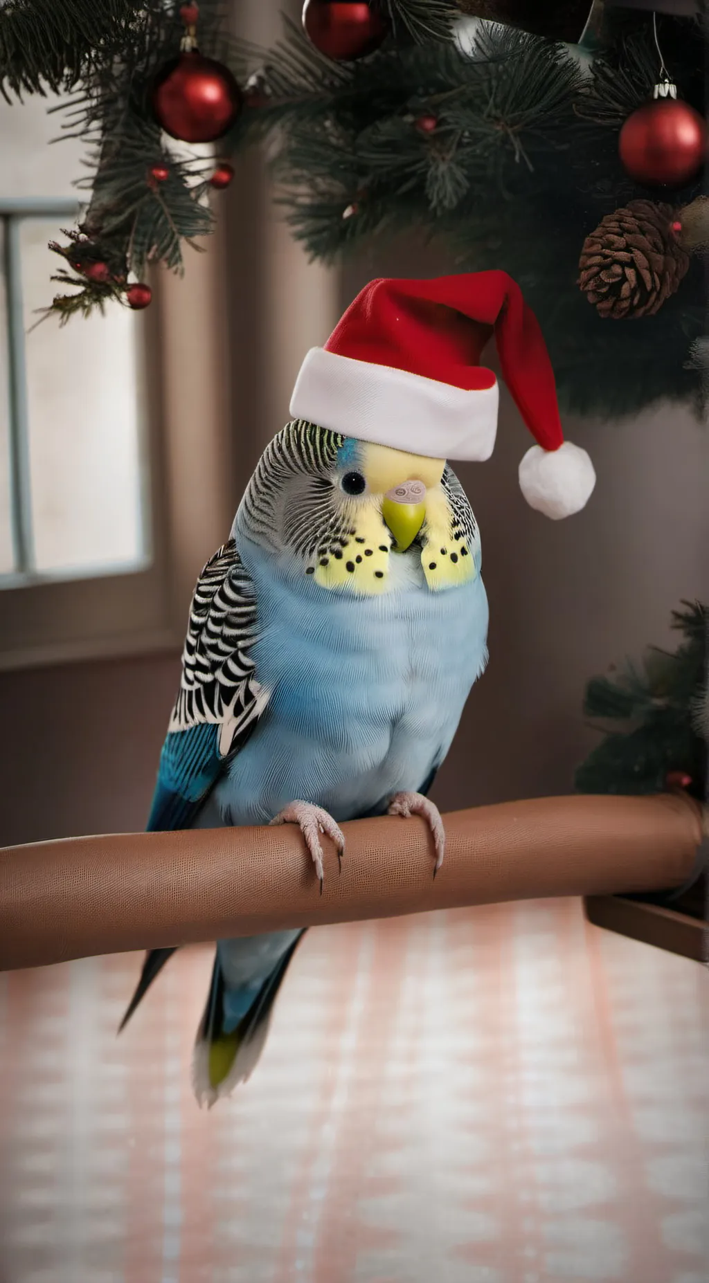ai character: bird Santa Claus background