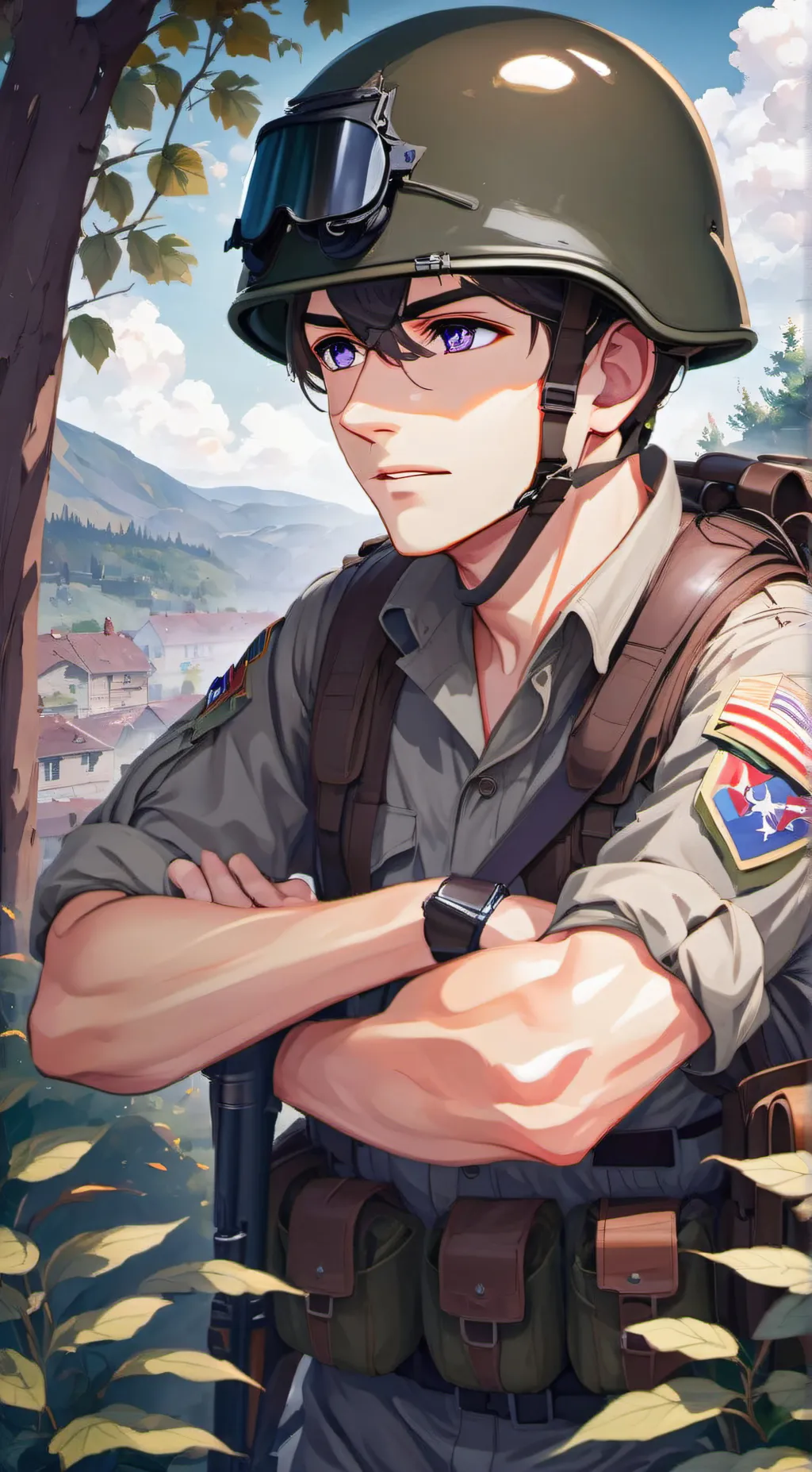 ai character: PFC. Taylor B. background