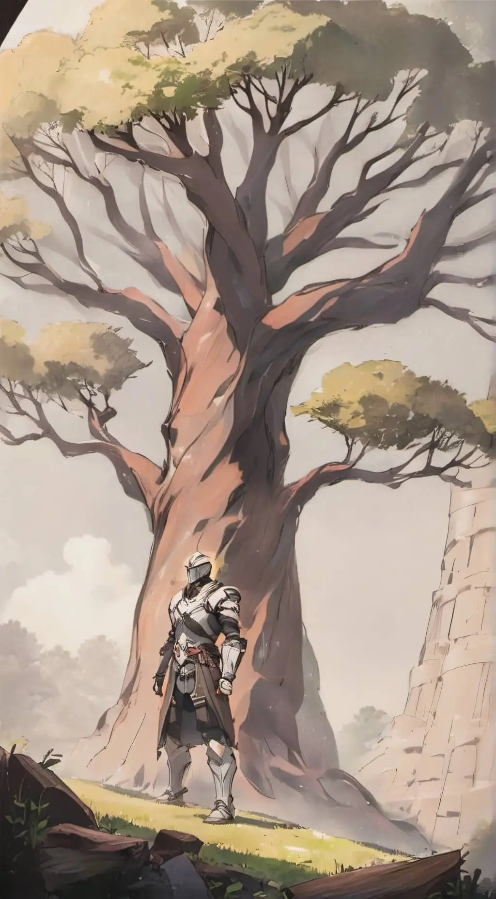 ai character: Tree bfb background