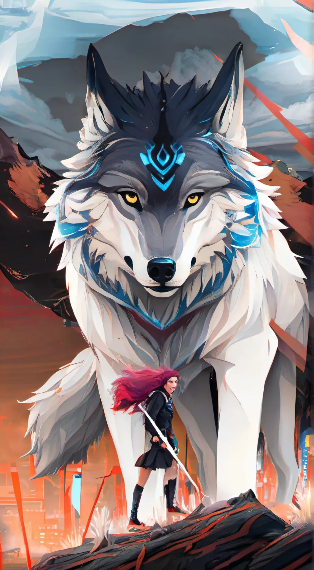 ai character: Amelia Black background