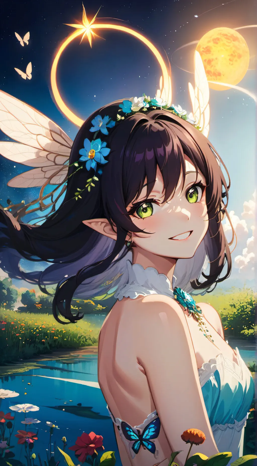 ai character: Star Flower background